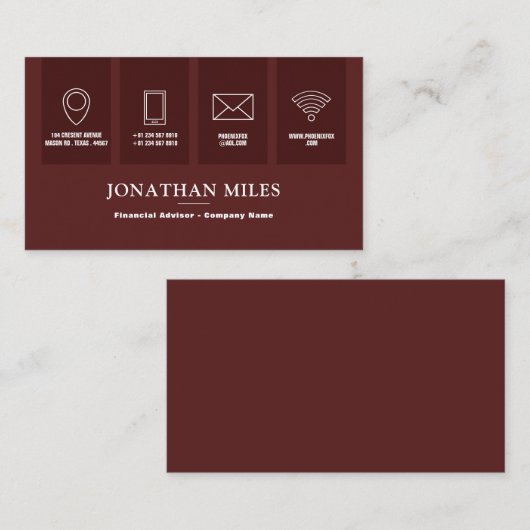 Rood en wit professioneel pictogram Visitekaartje Informatiekaartje (Voorkant / Achterkant)