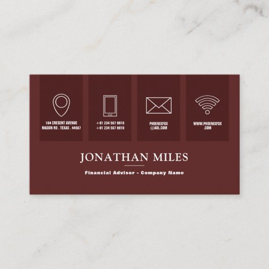 Rood en wit professioneel pictogram Visitekaartje Informatiekaartje (Voorkant)