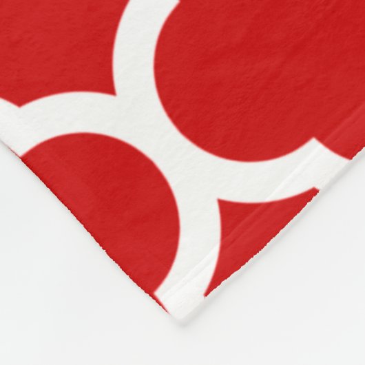 Rood en wit Quatrefoil patroon Fleece Deken (Hoek)