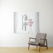 Rood en Wit Quinceanera Fotohokje Wandkleed (In Situ (horizontaal))