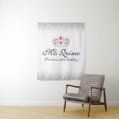 Rood en Wit Quinceanera Fotohokje Wandkleed (In situ)