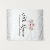 Rood en Wit Quinceanera Fotohokje Wandkleed (Voorkant (horizontaal))