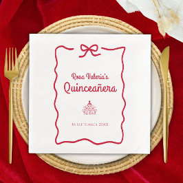 Rood en wit Quinceañera Servet