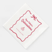 Rood en wit Quinceañera Servet (Hoek)