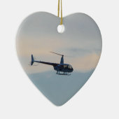 Rood en wit R44-helikopter Keramisch Ornament (Rechts)