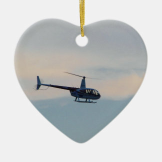 Rood en wit R44-helikopter Keramisch Ornament