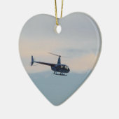 Rood en wit R44-helikopter Keramisch Ornament (Links)