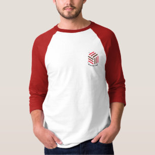 Rood en wit Raglan T-shirt door bijen geïnspiree