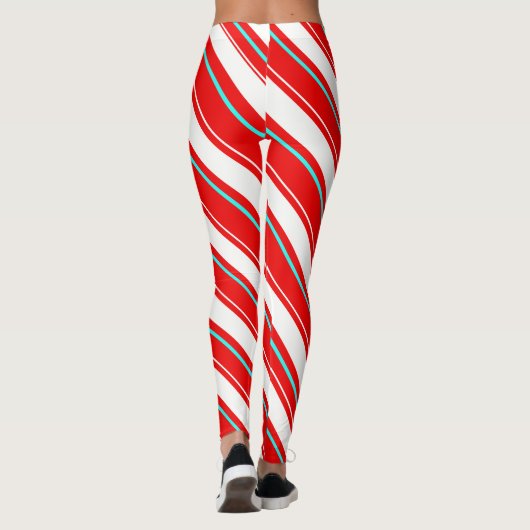 Rood en wit regimentsstrepen leggings (Achterkant)