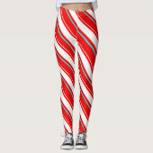 Rood en wit regimentsstrepen leggings (Voorkant)
