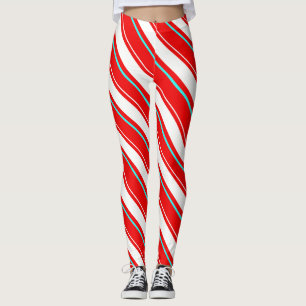 Rood en wit regimentsstrepen leggings