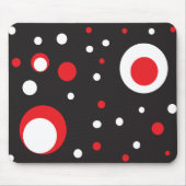 Rood en Wit Retro Cirkel Mousepad Muismat (Voorkant)