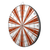 Rood en wit retro funky zonnestrepen dartbord (Voorkant Rechts)