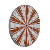 Rood en wit retro funky zonnestrepen dartbord (Voorkant Links)