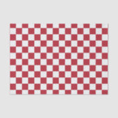 Rood en Wit Retro Kerstmis Geruit Tissuepapier (Voorkant)