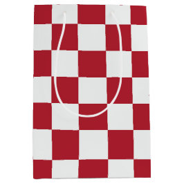 Rood en Wit Retro Kerstmisruit Medium Cadeauzakje