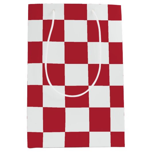 Rood en Wit Retro Kerstmisruit Medium Cadeauzakje (Voorkant)