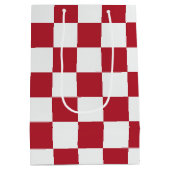 Rood en Wit Retro Kerstmisruit Medium Cadeauzakje (Achterkant)