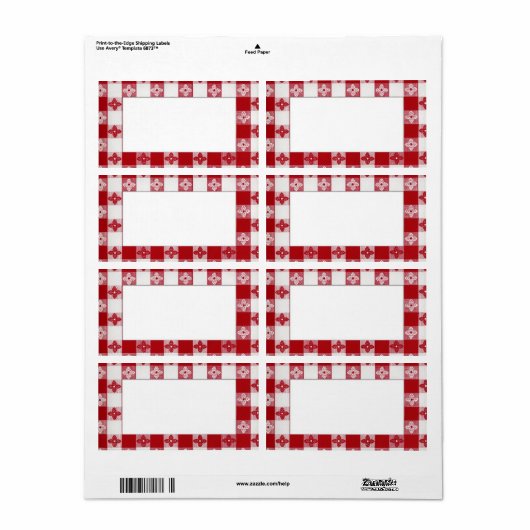 Rood en Wit Retro Label (Full Sheet)