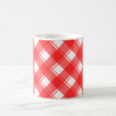 Rood en Wit Retro Plaid Mok (Center)