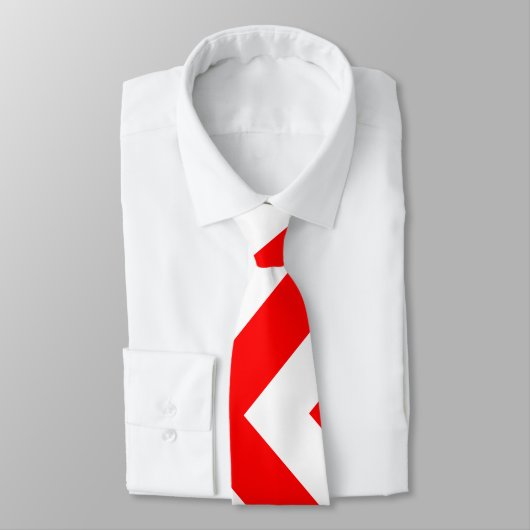 Rood en Wit Reus Verticale Chevron Stropdas (Gebonden)