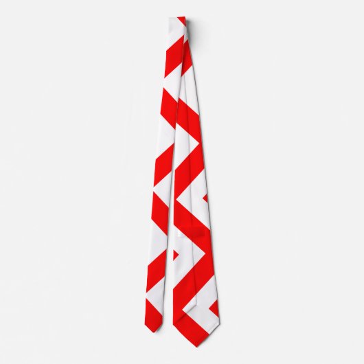 Rood en Wit Reus Verticale Chevron Stropdas (Achterkant)