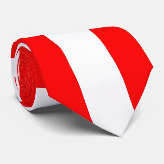 Rood en Wit Reuzendiagonaal Chevron Stropdas (Opgerold)