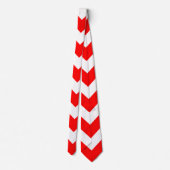 Rood en Wit Reuzengrootte Chevron Stropdas (Achterkant)