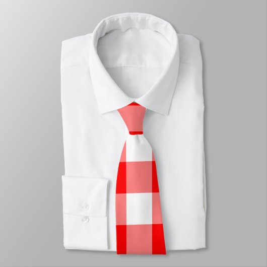 Rood en Wit Reuzengrootte Gingham controleert Stro Stropdas (Gebonden)