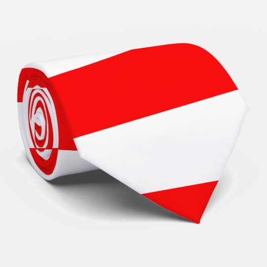 Rood en Wit Reuzenhorizontaal Strepen Stropdas (Opgerold)
