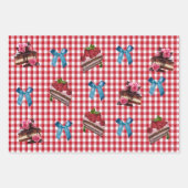Rood en Wit Rockabilly Gingham Gift Wrap HAMbyWG Inpakpapier Vel (Voorkant 3)