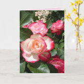 Rood en wit Roos Bloemen Bloemen Rozen Kaart (Gele Bloem)