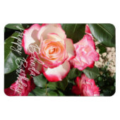 Rood en wit Roos Bloemen Bloemen Rozen Kaart Magneet (Horizontaal)