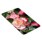 Rood en wit Roos Bloemen Bloemen Rozen Kaart Magneet (Rechterzijde)