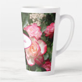 Rood en wit Roos Bloemen Bloemen Rozen Latte Mok (Rechts)