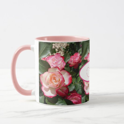 Rood en wit Roos Bloemen Bloemen Rozen Mok (Links)