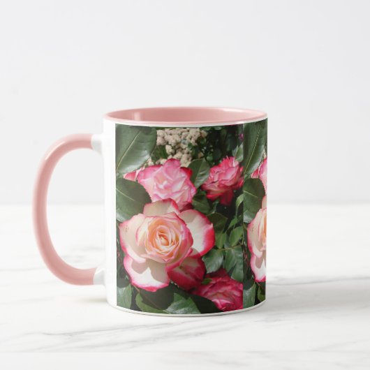 Rood en wit Roos Bloemen Bloemen Rozen Mok (Links)