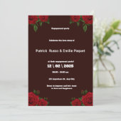 Rood en Wit Roos Bloemen Engagement Party Invitat Kaart (Staand voorkant)
