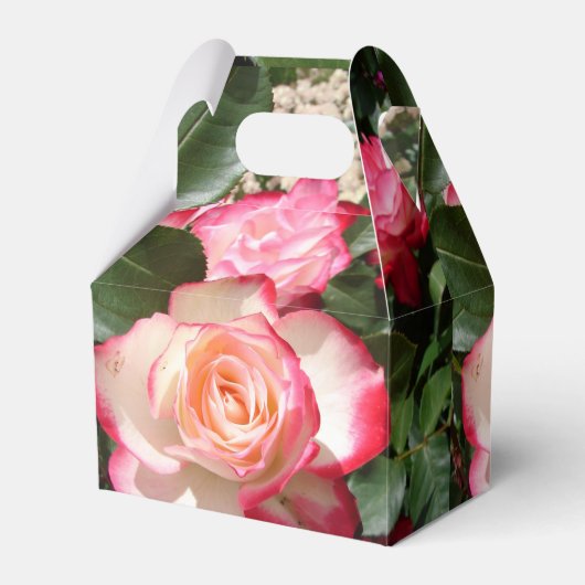 Rood en Wit Roos Bloemen Party Cake Favor Box Bedankdoosjes (Voorkant Zijde)