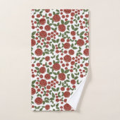  rood en wit Roos Bloemenpatroon Bad Handdoek (Handdoek)