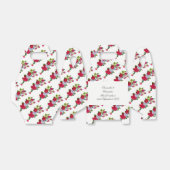 Rood en wit roos bloemkool bruiloft bouquet bedankdoosjes (Uitgevouwen)