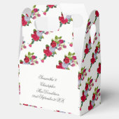 Rood en wit roos bloemkool bruiloft bouquet bedankdoosjes (Geopend)