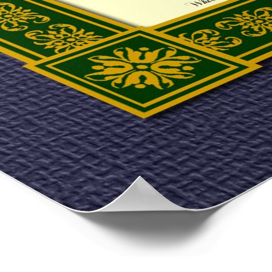 Rood en wit Roos Botanisch Poster (Hoek)