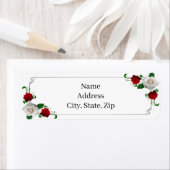 Rood en wit Roos kerstbruiloft Etiket (Insitu)