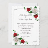 Rood en wit Roos kerstfeest Kaart (Voorkant)