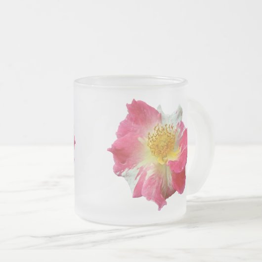 Rood en wit Roos Matglas Koffiemok (Voorkant rechts)