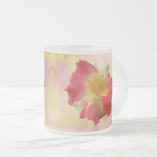 Rood en wit Roos Matglas Koffiemok (Voorkant rechts)