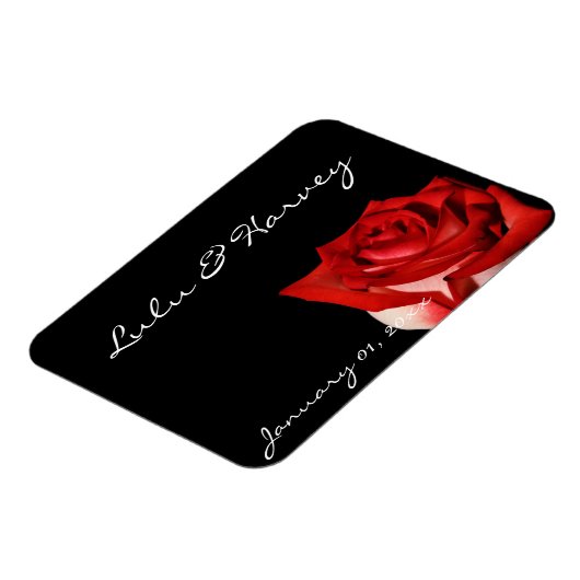 Rood en wit Roos Persoonlijk huwelijk Magneet (Linkerzijde)