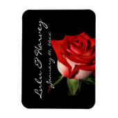 Rood en wit Roos Persoonlijk huwelijk Magneet (Verticaal)