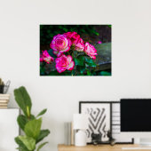 Rood en wit Roos Poster (Thuiskantoor)